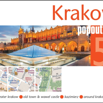 Krakow PopOut Map: Handy pocket-size pop up city map of Krakow