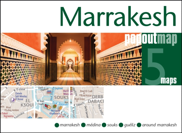 Marrakesh PopOut Map  pocket size pop up city map of Marrakesh