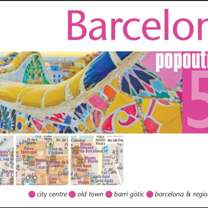 Barcelona PopOut Map: Pocket size, pop up map of Barcelona city centre