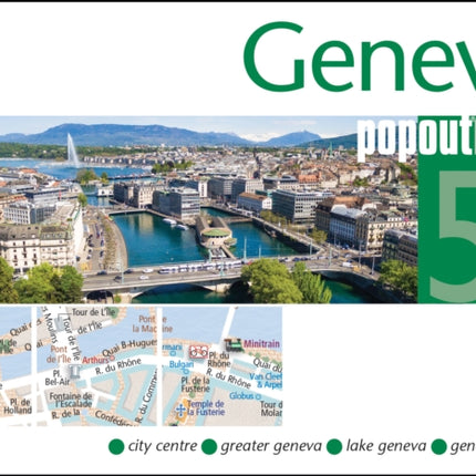 Geneva PopOut Map  pocket size pop up street map of Geneva