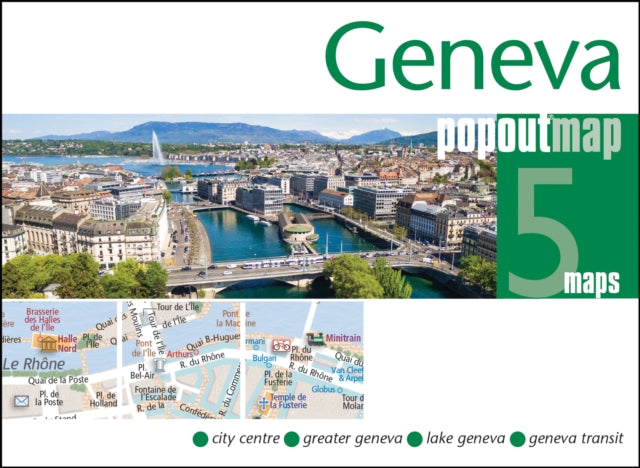 Geneva PopOut Map  pocket size pop up street map of Geneva