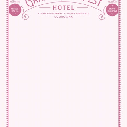 Fictional Hotel Notepads: Grand Budapest Hotel