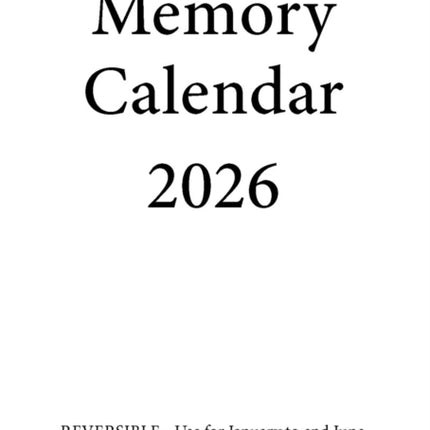 Memory Calendar  2026