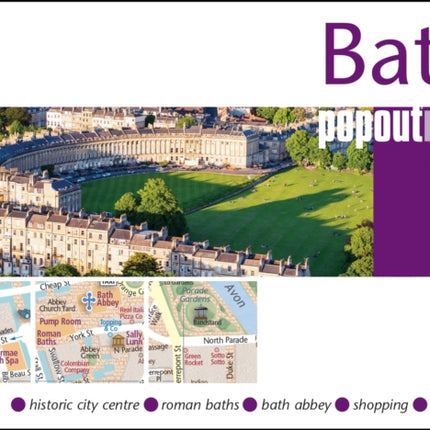 Bath PopOut Map  pocket size pop up map of Bath
