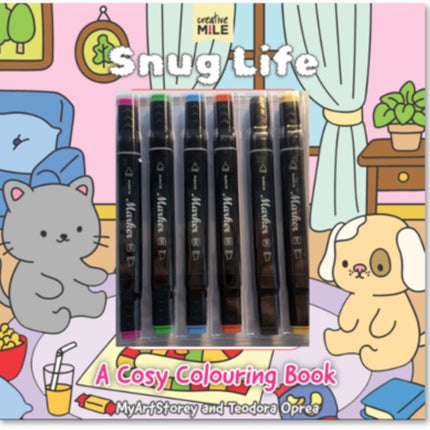 Snug Life A Cosy Colouring Book and Markers