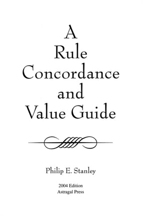 RULE CONCORDANCE  VALUE GUIDEPB