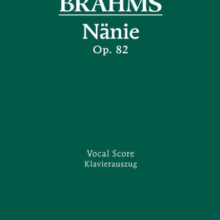 Nänie, Op.82: Vocal score