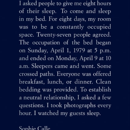 Sophie Calle The Sleepers