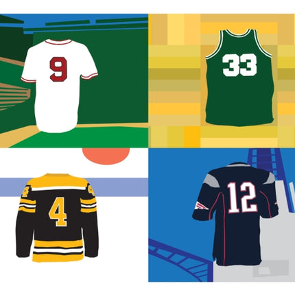 Legends of Boston Sports Jersey Collection Art Print11x14