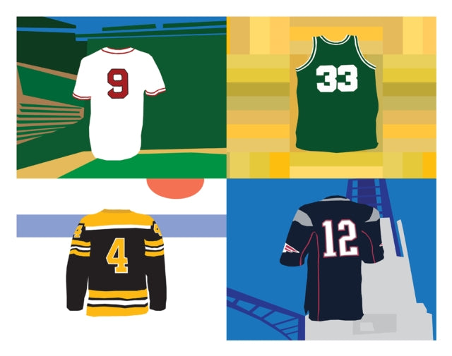 Legends of Boston Sports Jersey Collection Art Print11x14
