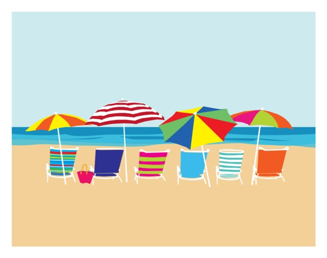 Beach Chairs Art Print 11x14
