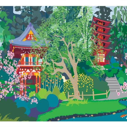 San Francisco Golden Gate Park Pagoda and Tea House Art Print 11x14
