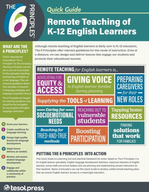 The 6 Principles® Quick Guide: Remote Teaching of K-12 English Learners (pack of 25)