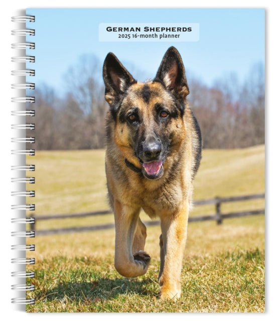 German Shepherds 2025 6 X 7.75 Inch SpiralBound WireO Weekly Engagement Planner Calendar New FullColor Image Every Week