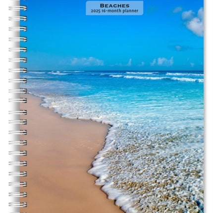 Beaches 2025 6 X 7.75 Inch SpiralBound WireO Weekly Engagement Planner Calendar New FullColor Image Every Week