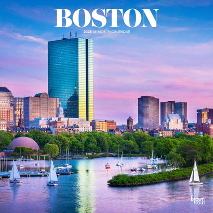 Boston 2025 12 X 24 Inch Monthly Square Wall