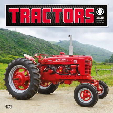 Tractors 2025 12 X 24 Inch Monthly Square Wall Calendar PlasticFree