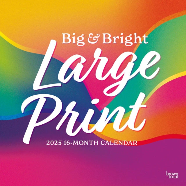 Big  Bright Large Print 2025 12 X 24 Inch Monthly Square Wall Calendar Matte Paper PlasticFree