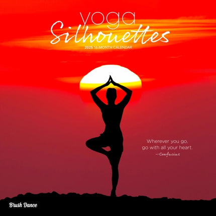 Yoga Silhouettes 2025 12 X 24 Inch Monthly Square