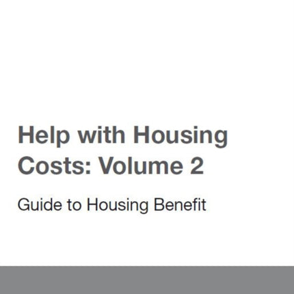 Help With Housing Costs Volume 2