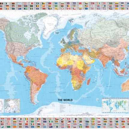 The World - Michelin rolled & tubed wall map Paper: Wall Map