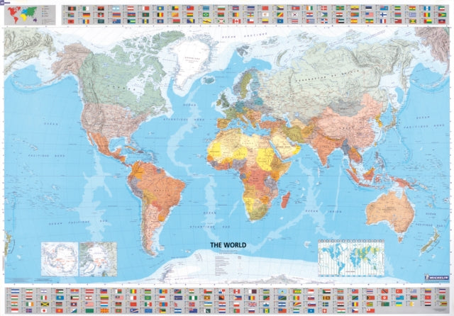 The World - Michelin rolled & tubed wall map Paper: Wall Map