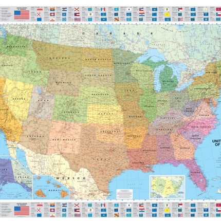 U.S.A Political - Michelin rolled & tubed wall map Paper: Wall Map