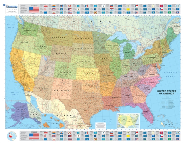 U.S.A Political - Michelin rolled & tubed wall map Paper: Wall Map