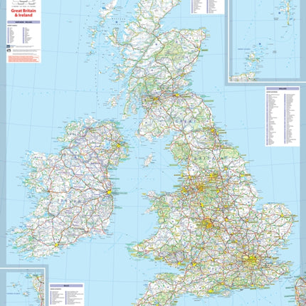 Great Britain & Ireland - Michelin rolled & tubed wall map Encapsulated: Wall Map