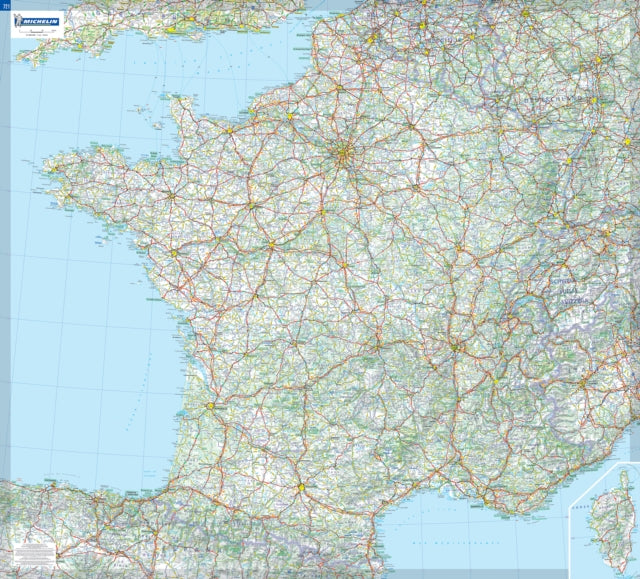 France - Michelin rolled & tubed wall map Encapsulated: Wall Map