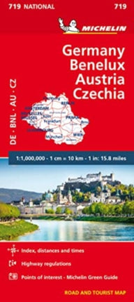 Germany, Benelux, Austria, Czech Republic - Michelin National Map 719: Map