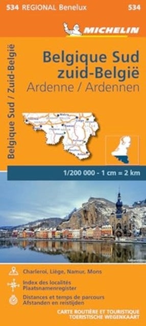 Michelin Map Belgium: South, Ardenne 534