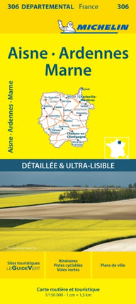 Aisne Ardennes Marne - Michelin Local Map 306: Map