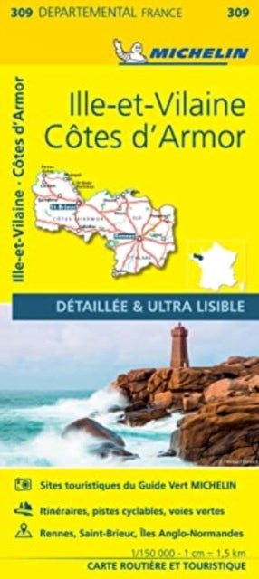 Cotes-d'Armor, Ille-et-Vilaine - Michelin Local Map 309