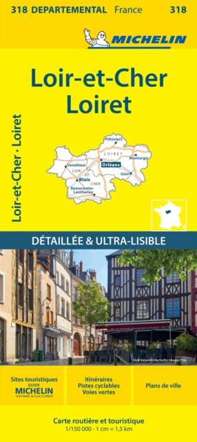 Loiret LoiretCher  Michelin Local Map 318