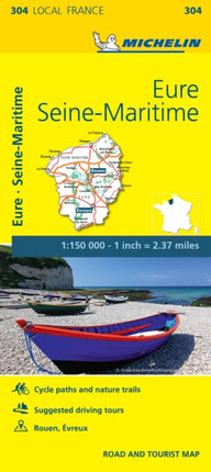 Eure, Seine-Maritime - Michelin Local Map 304: Map