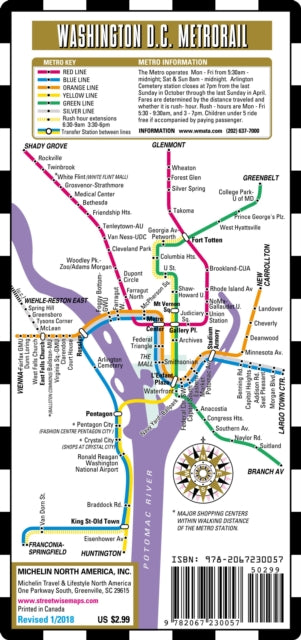 Streetwise Map Washington D.C - Laminated City Center Street Map of Washington D.C Metro: City Plans