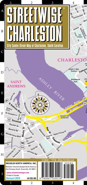 Streetwise Charleston Map - Laminated City Center Street Map of Charleston, South Carolina: City Plans