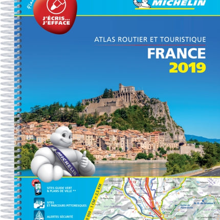 France 2019 Tourist  Motoring Atlas A4 Laminated Spiral