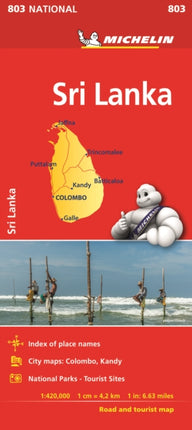 Michelin Sri Lanka Road & Tourist Map 803