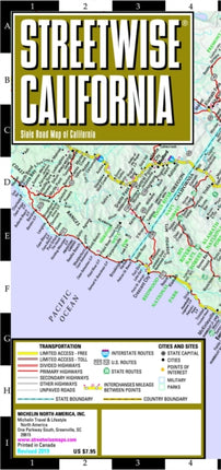 Streetwise Map California - Laminated City Center Street Map of California: City Plans