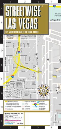 Streetwise Map Las Vegas- Laminated City Center Street Map of Las Vegas: City Plans