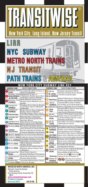 Streetwise Map New York Transitwise - Laminated City Center Street Map of New York Transitwise: City Plans