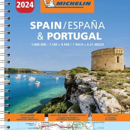 Spain & Portugal 2024 - Tourist and Motoring Atlas (A4-Spiral): Map