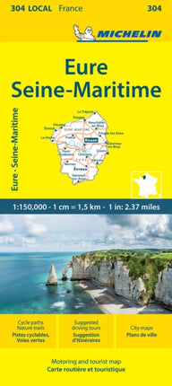 Eure SeineMaritime  Michelin Local Map 304