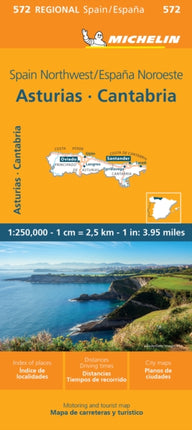 Asturias Cantabria  Michelin Regional Map 572