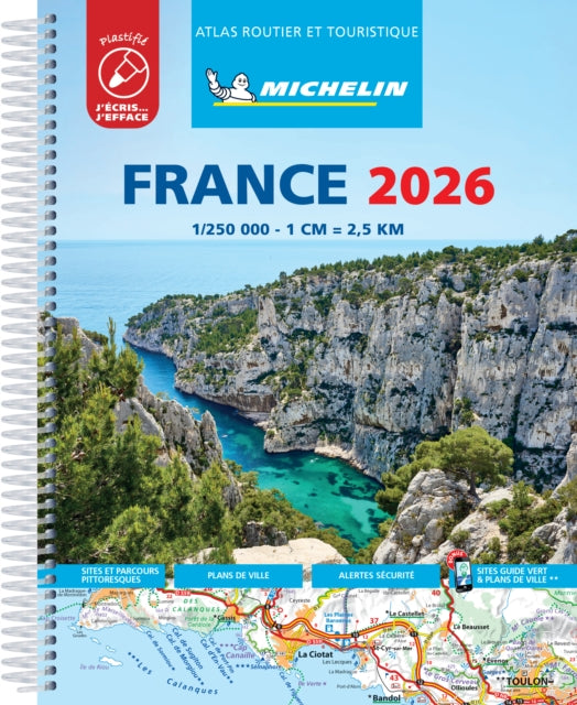 France 2026  Tourist  Motoring Atlas Laminated Spiral