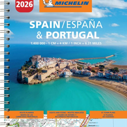 Spain  Portugal 2026  Tourist and Motoring Atlas A4Spiral