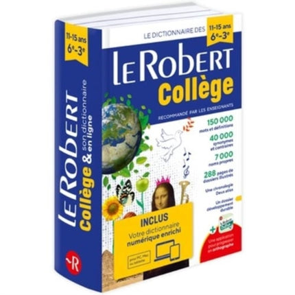 Le Robert College 2024 Bimedia: Monolingual French dictionary for college students with free coded access to the online dictionary