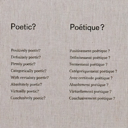 Poetic? Poétique?